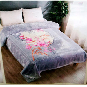 Super Soft King Size (220x240 cm') Double Bed Luxury Winter Blanket (Floral )
