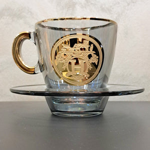 Elegant Gold Cup and Plate Set of 6 (limited edition)