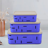 Premium Quality Plastic Storage Basket Set of 3 with Lid for Home/Office Use
