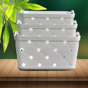 Water Proof Storage Basket. White, Set of 3