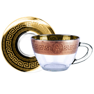 Elegant Copper Cup and Plate Set of 6 (limited edition)