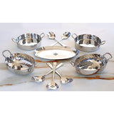 Stainless Steel 10 Pcs Oval / Round Shape Serving Set, Serveware Tableware, Dinnerware for Home and Restaurants