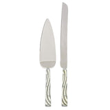 Stainless Steel Cake Knife And Server with designer Handle set of 2