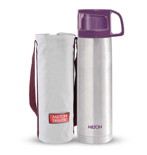 Thermosteel 24 Hours Hot and Cold Water Bottle with Drinking Cup Lid, 1 Litre, Purple
