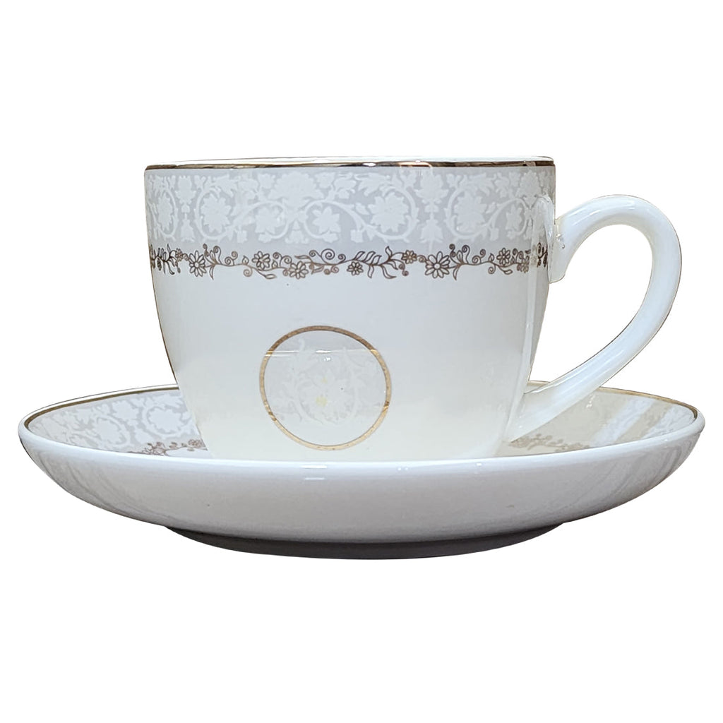 Fine Bone China Gold Plated Cup & Saucer Set of 6