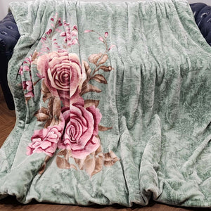 Super Soft King Size (220x240 cm') Double Bed Luxury Winter Blanket (Floral )