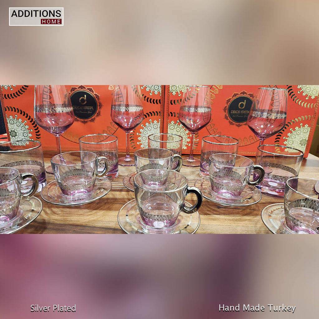 Glass , Cup & Saucer Carnival Set Of 18 Pcs.