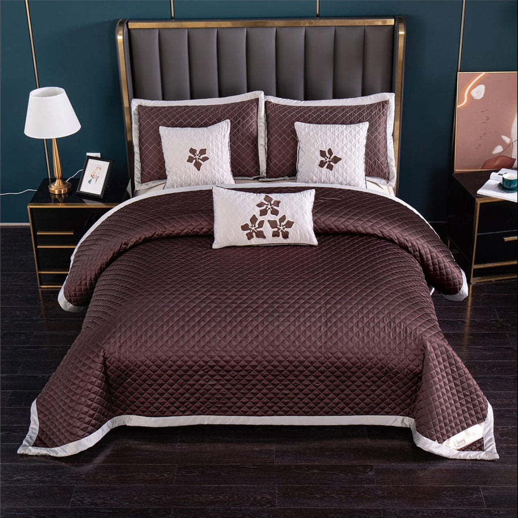 LUXURY DOUBLE BED QUILTED KING SIZE BEDCOVER (6 PCS.)