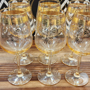 Hand Crafted Gold Plated Wine Glasses Capacity: 530 ML, for Home and Kitchen - Ideal Gift for Housewarming
