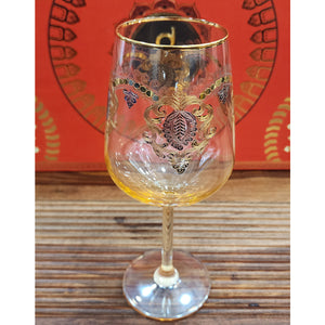 Hand Crafted Gold Plated Wine Glasses Capacity: 530 ML, for Home and Kitchen - Ideal Gift for Housewarming