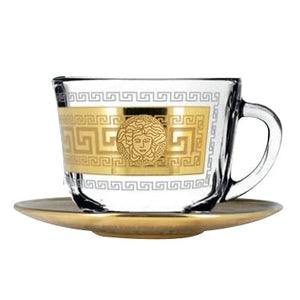 Elegant Golden Cup and Plate Set of 6 (limited edition)