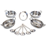 Stainless Steel 10 Pcs Oval / Round Shape Serving Set, Serveware Tableware, Dinnerware for Home and Restaurants