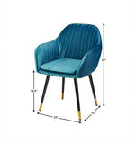 Velvet Dining Chair,  Metal Legs Bracket, for Living Room Kitchen and Breakfast Armchair