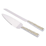 Stainless Steel Cake Knife And Server with designer Handle set of 2