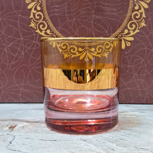 Hand Crafted Gold Plated Whiskey Glasses, Capacity: 360 ML for Home and Kitchen - Ideal Gift for Housewarming
