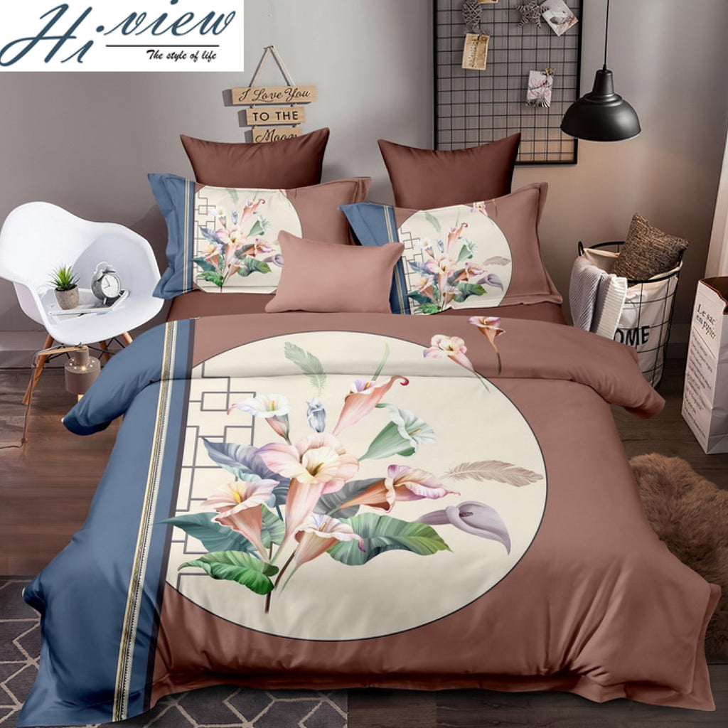 100% Comfortable 300 TC King Size Double Bedsheet Digital Print - 245 X 270 CM with 2 Pillow Covers - 3 Pcs Set