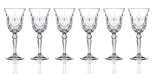 RCR (Made in Italy) Melodia Crystal Wine Goblet Glasses, 210 ml, Set of 6