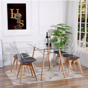 Stylish & Elegant Transparent Crystal Clear Chair with Cushion for Comfort. 1 Pcs