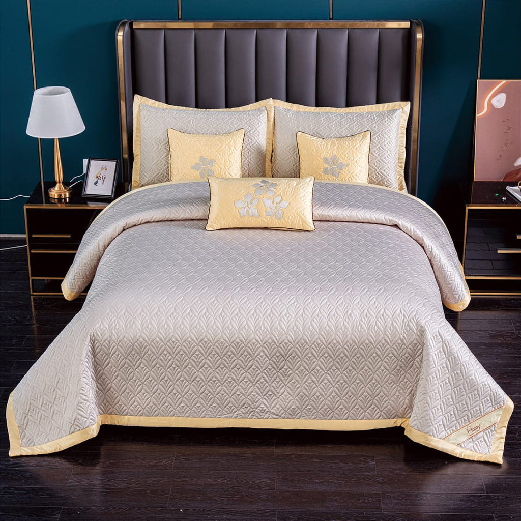 LUXURY DOUBLE BED QUILTED KING SIZE BEDCOVER (6 PCS.)
