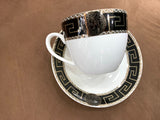 Elegant Fine Bone China Cup and Plate Set of 6 (White)