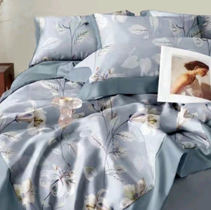 Modal Printed 400 TC King Size Double Bedsheet - 275 X 275 CM with 2 Pillow Covers - 3 Pcs Set