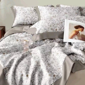 Modal Printed 400 TC King Size Double Bedsheet - 275 X 275 CM with 2 Pillow Covers - 3 Pcs Set