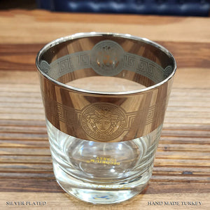 Hand Crafted Silver Plated Whiskey Glasses Capacity: 340 ML, for Home and Kitchen - Ideal Gift for Housewarming
