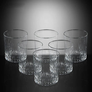 RCR (Made in Italy) Fire  Crystal Short Whisky Water Tumblers Glasses, 340 ml, Set of 8