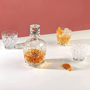 RCR Enigma 7 Piece Whisky Set Crystal Glass Decanter (860ML) With Tumbler Glasses(370ML).